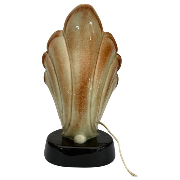 Vintage Ceramic Sea Shell Table Lamp TV Mid Century Modern Art Deco Corded Plug - Picture 12 of 12